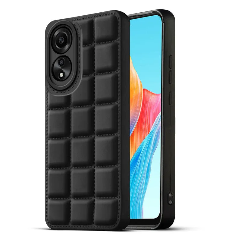 3D Grid Thread Design Silicone Phone Case Cover for Oppo A78 4G