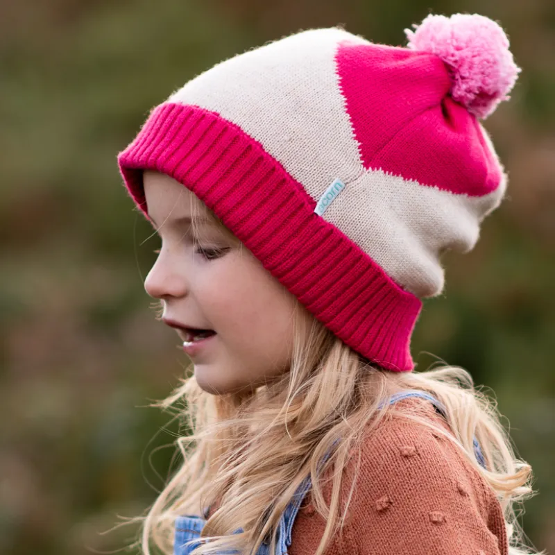 Acorn Stripes Beanie Pink