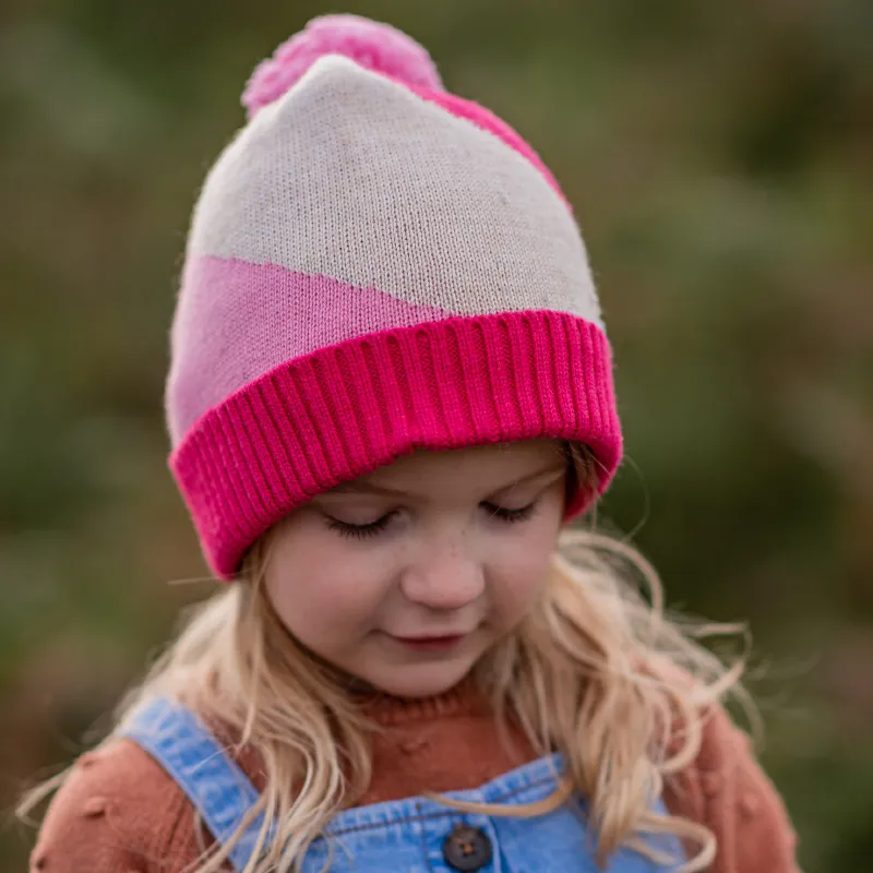 Acorn Stripes Beanie Pink