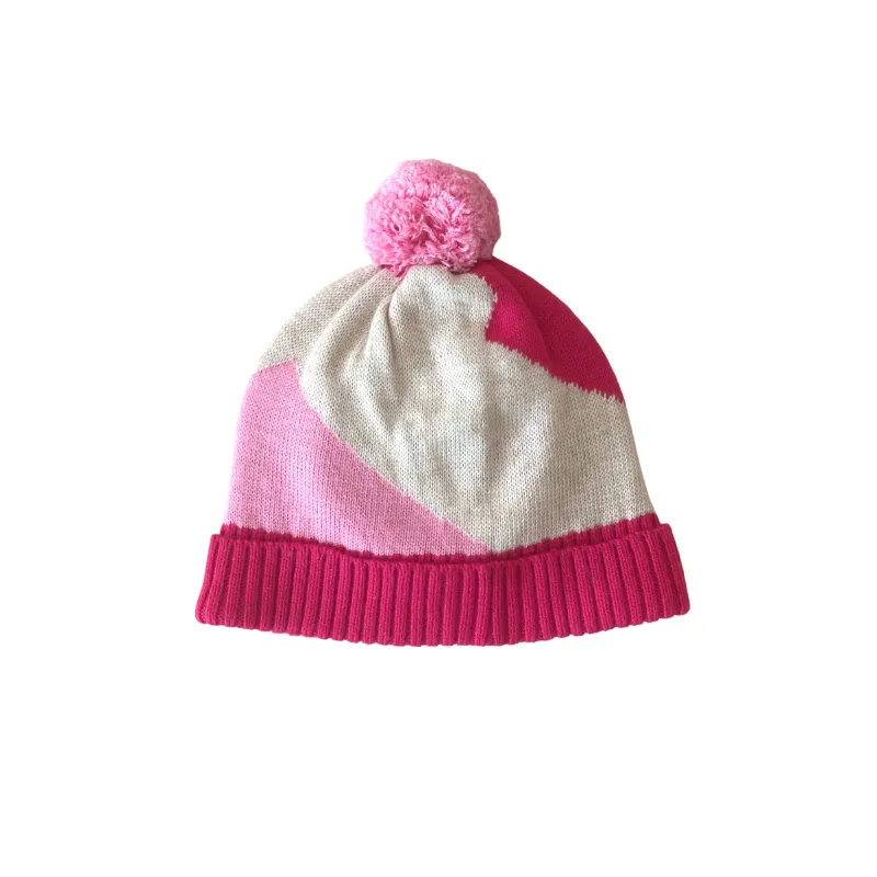 Acorn Stripes Beanie Pink