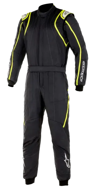 ALPINESTARS 3355020_155_64 Auto racing suit GP Race V2 FIA Black / Yellow fluo, Size 64