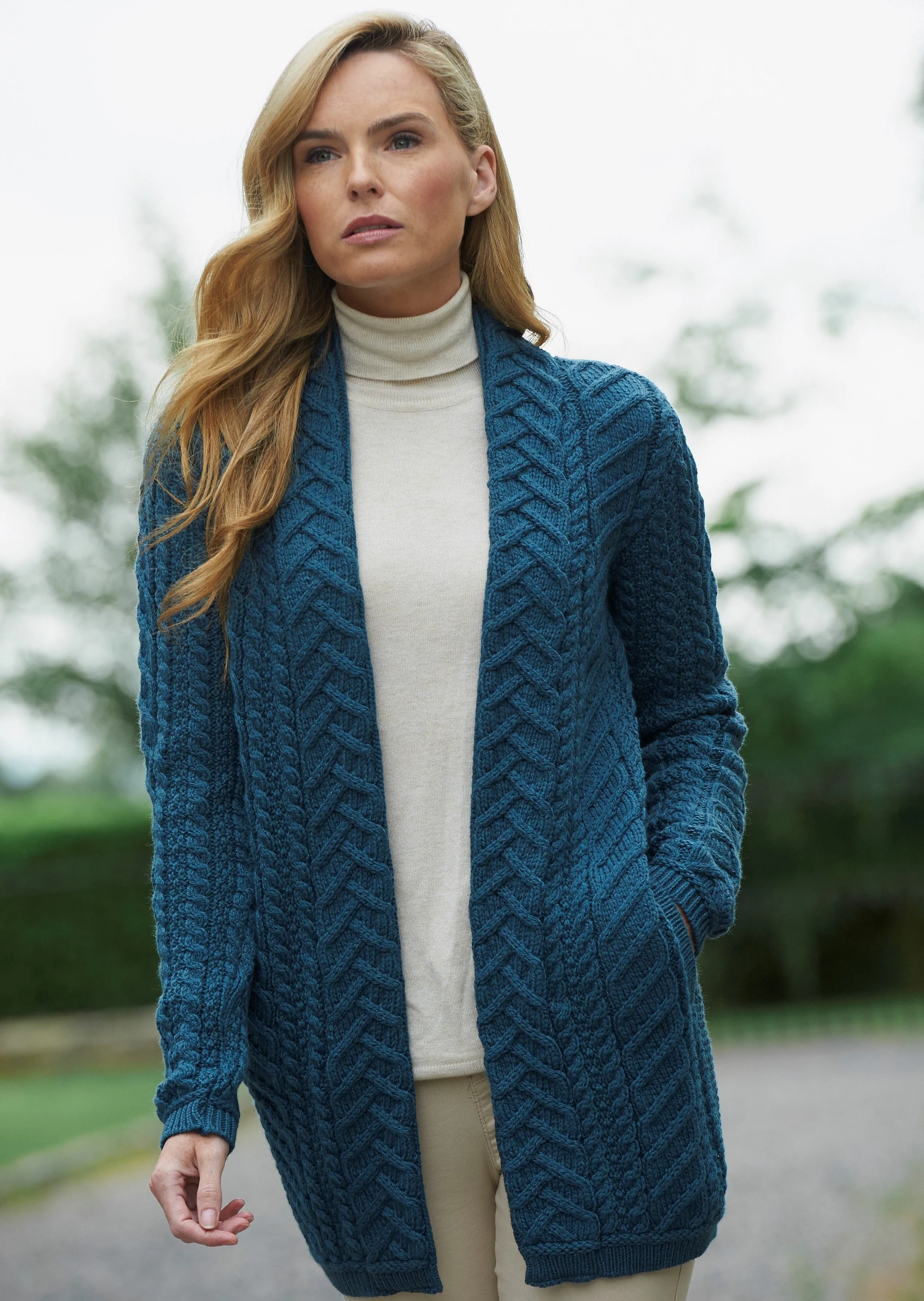 Aran Crafts Bandon Coat | Teal