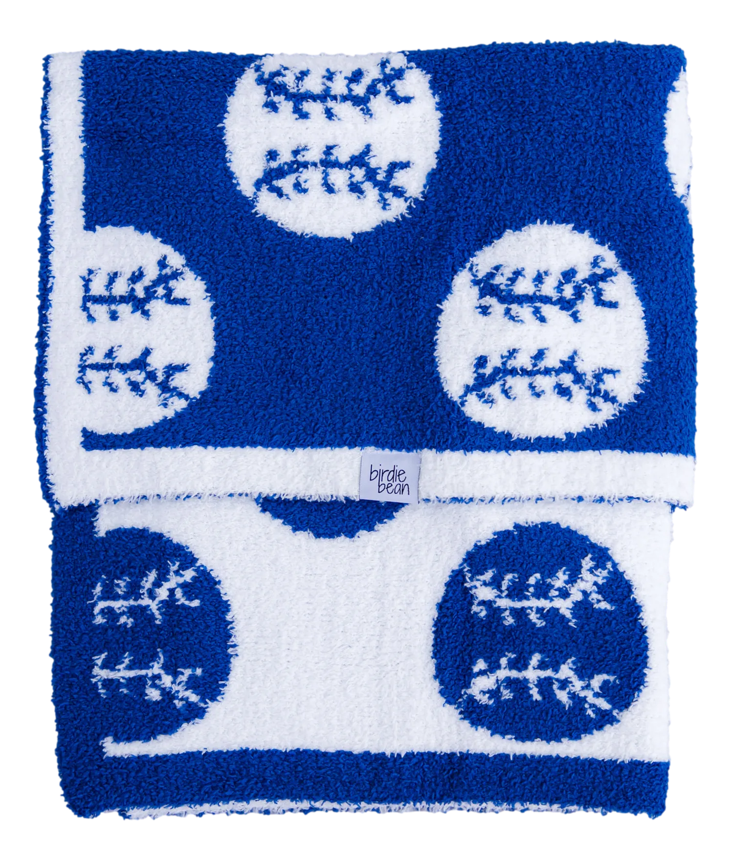 Baseball Plush Blanket- Blue/stroller