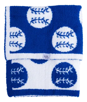 Baseball Plush Blanket- Blue/stroller