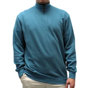 Biscayne Bay L/S Solid Rib Knit Sweater Big and Tall -Teal -7200-605BT