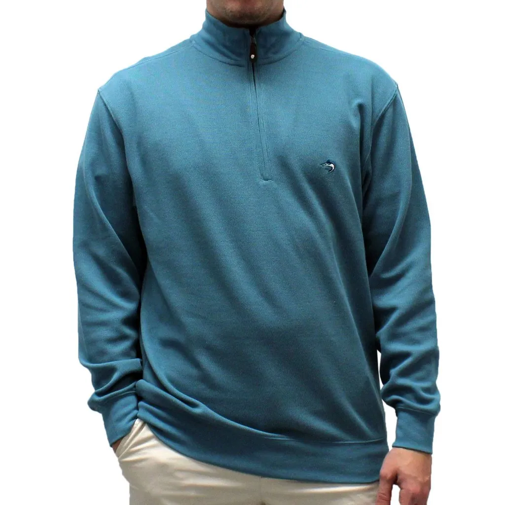 Biscayne Bay L/S Solid Rib Knit Sweater Big and Tall -Teal -7200-605BT