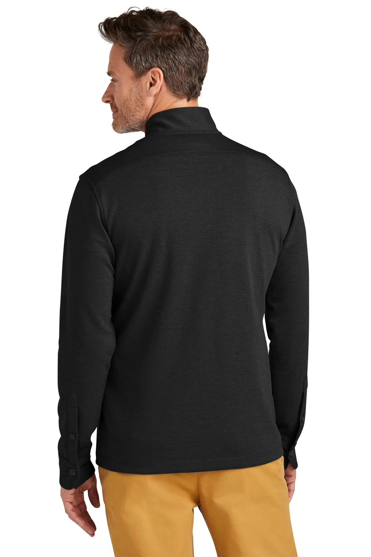 Brooks Brothers Mid-Layer Stretch 1/2-Button, Black Heather