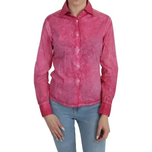 Chic Pink Cotton Polo Blouse by Ermanno Scervino