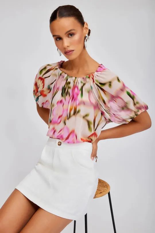 COLORFUL SHORT SLEEVE BLOUSE