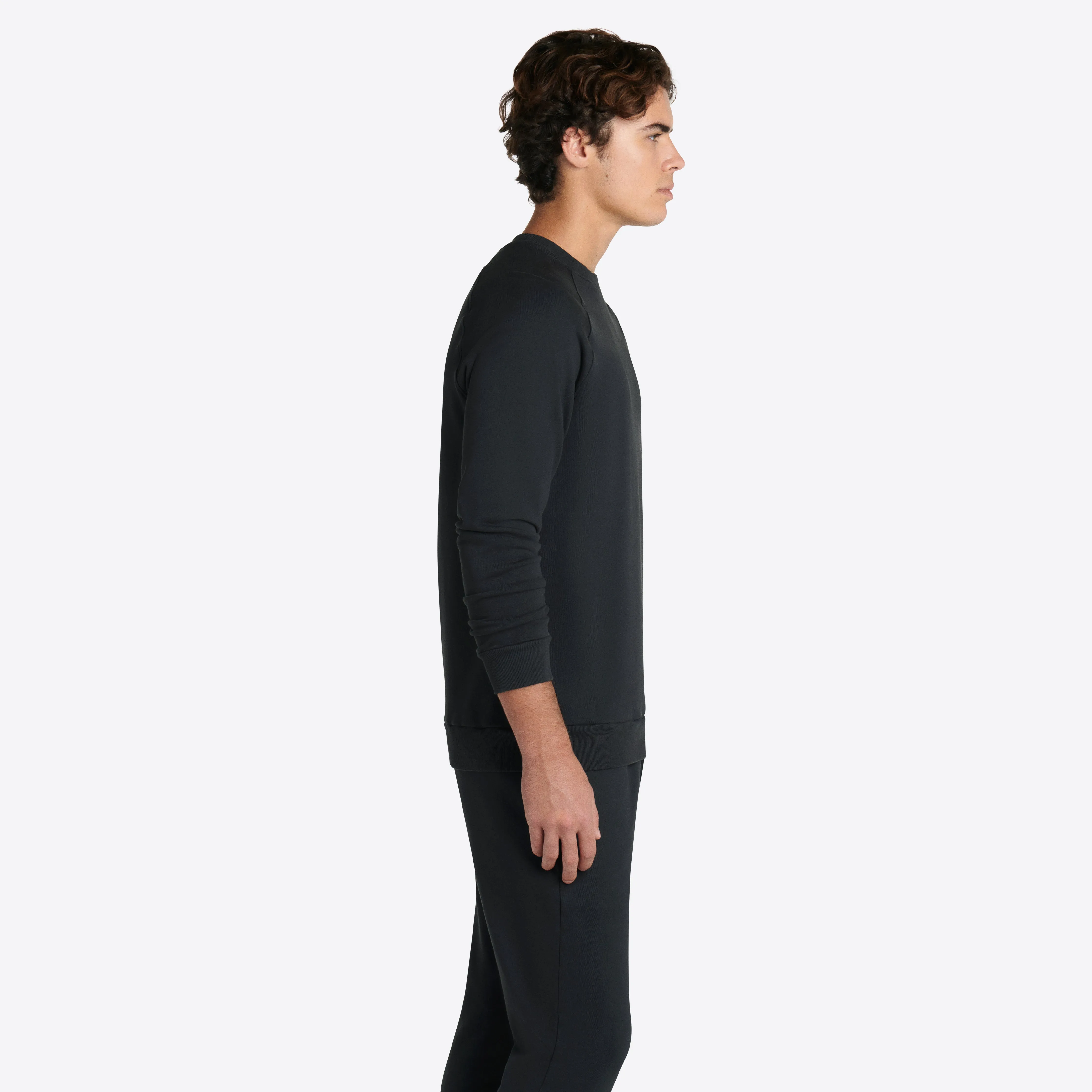 COMFORT Solid Long Sleeve Crew Neck Pullover