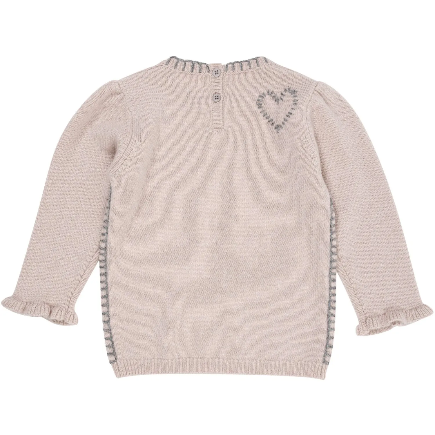 COPENHAGEN COLORS Beige Cashmere Blouse W. Heart