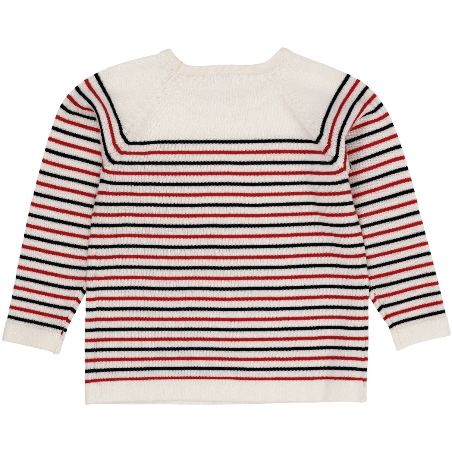 Copenhagen Colors Cream/Navy/Red Combi Merino Striped Blouse