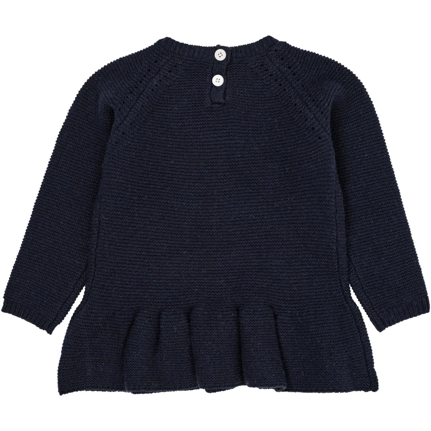 Copenhagen Colors Navy Lambwool Blouse W. Frill & Bow Emb