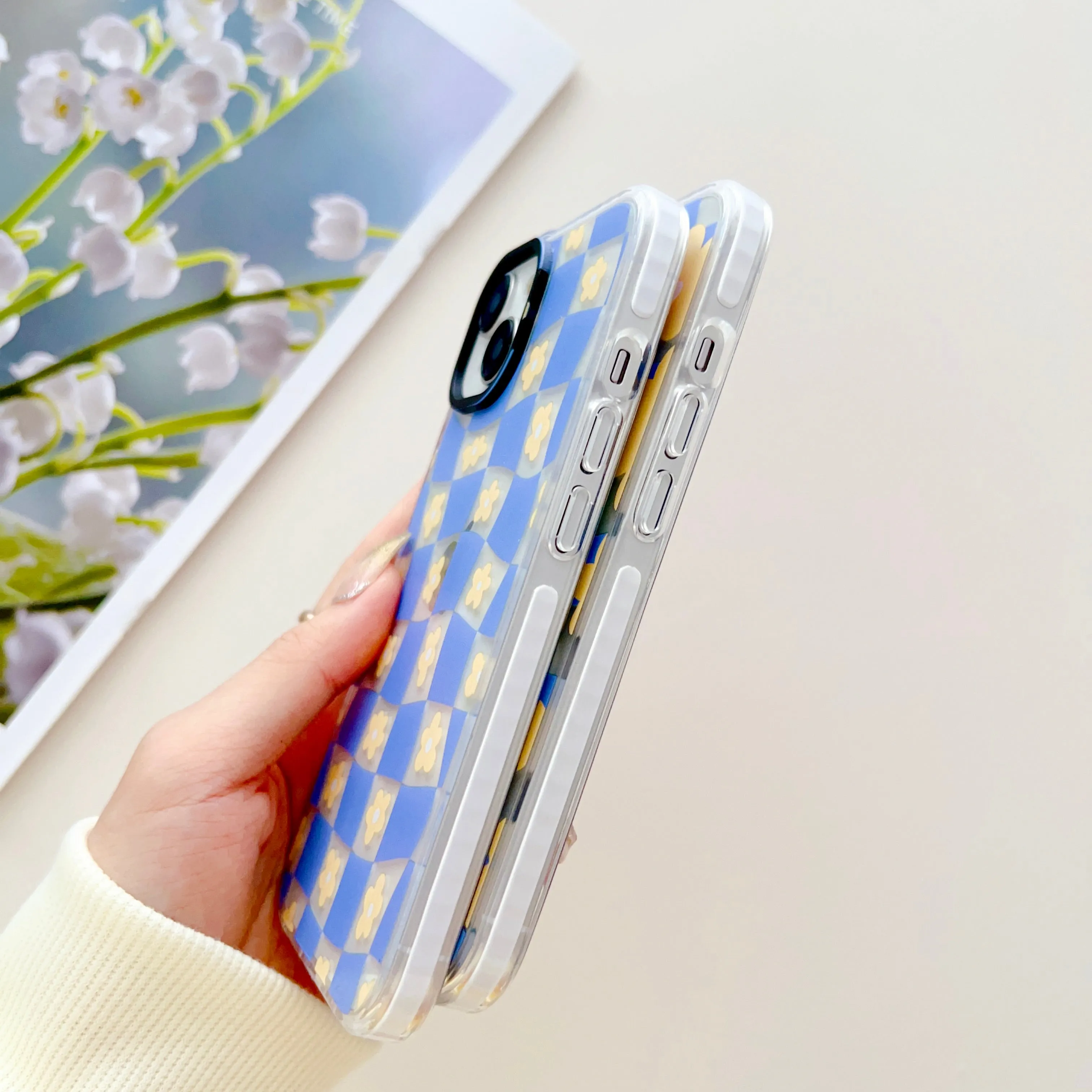 Cute Sunflower Pattern Groovy Style Silicon Impact Proof Case For iPhone