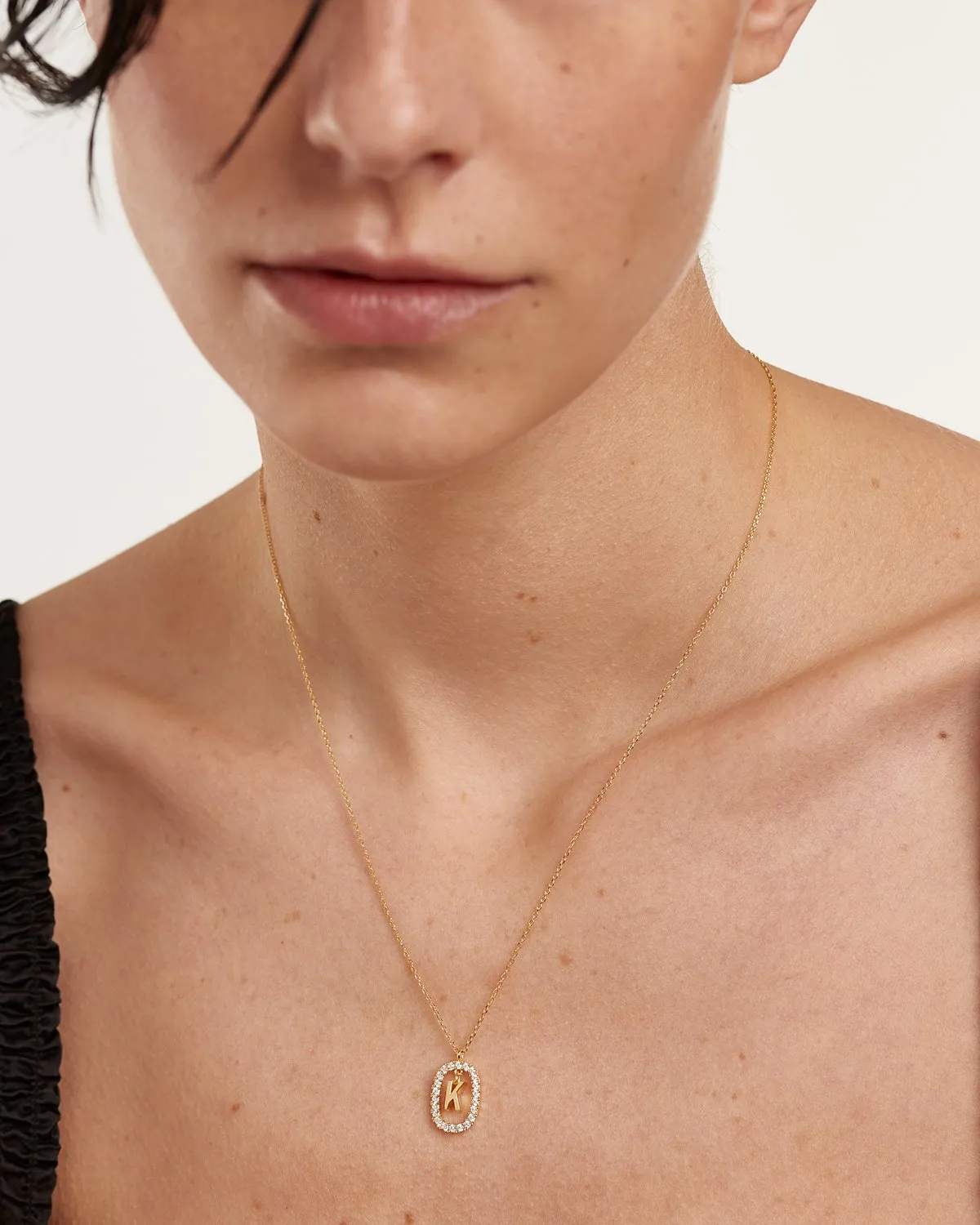 Diamonds and Gold Letter K Necklace