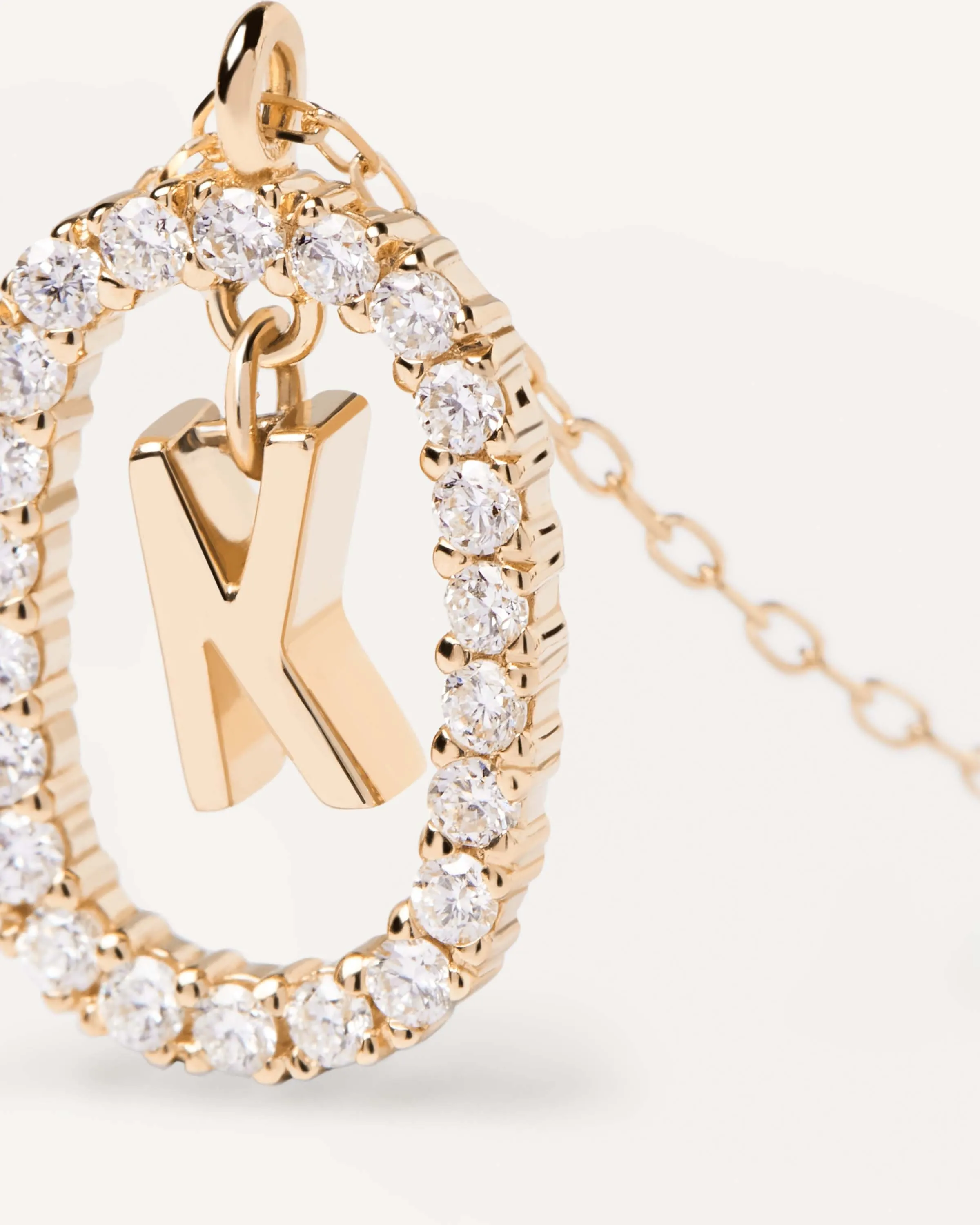 Diamonds and Gold Letter K Necklace