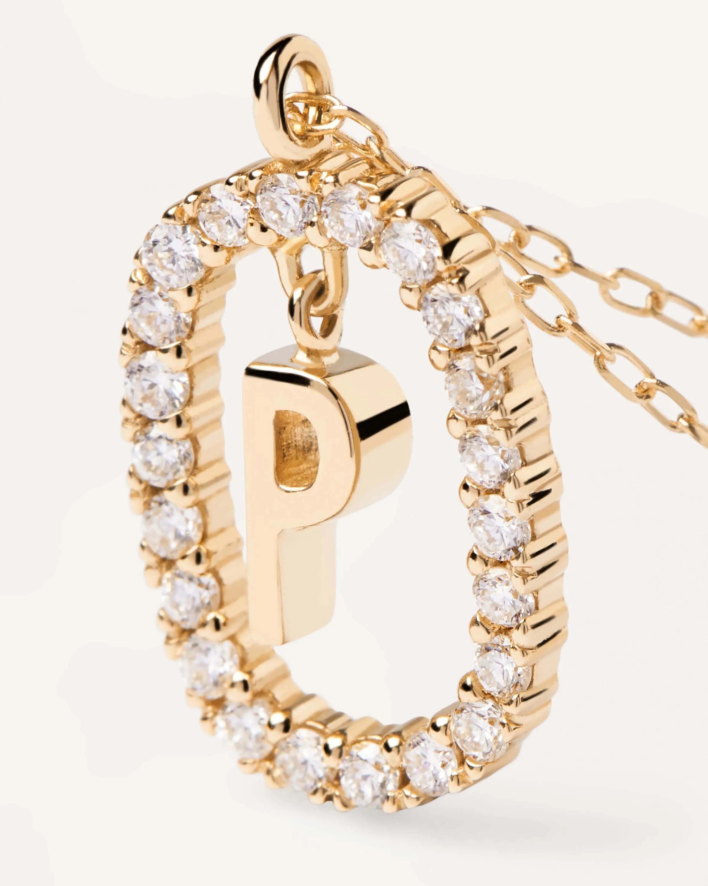 Diamonds and Gold Letter P Necklace