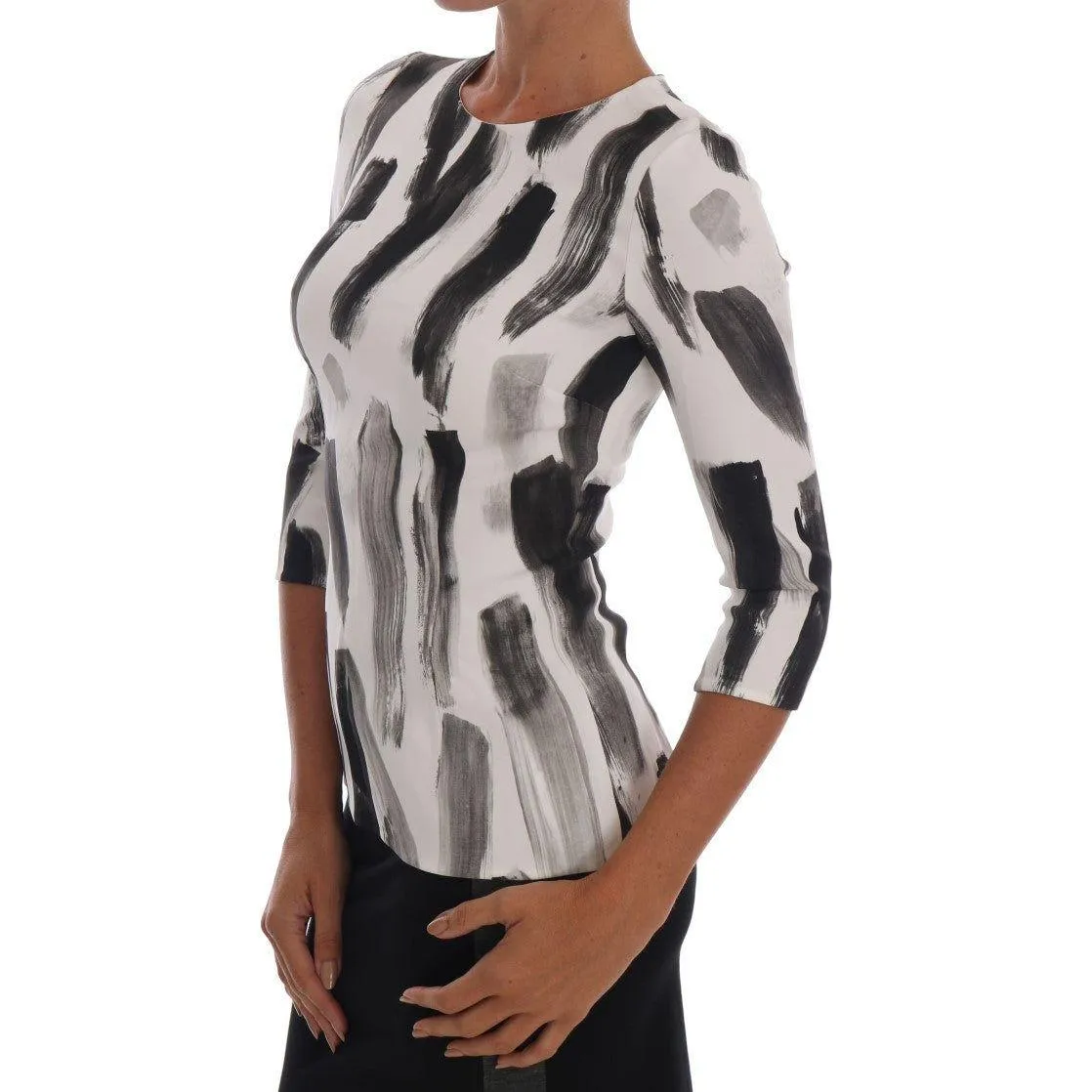 Dolce & Gabbana Elegant Striped Stretch Blouse