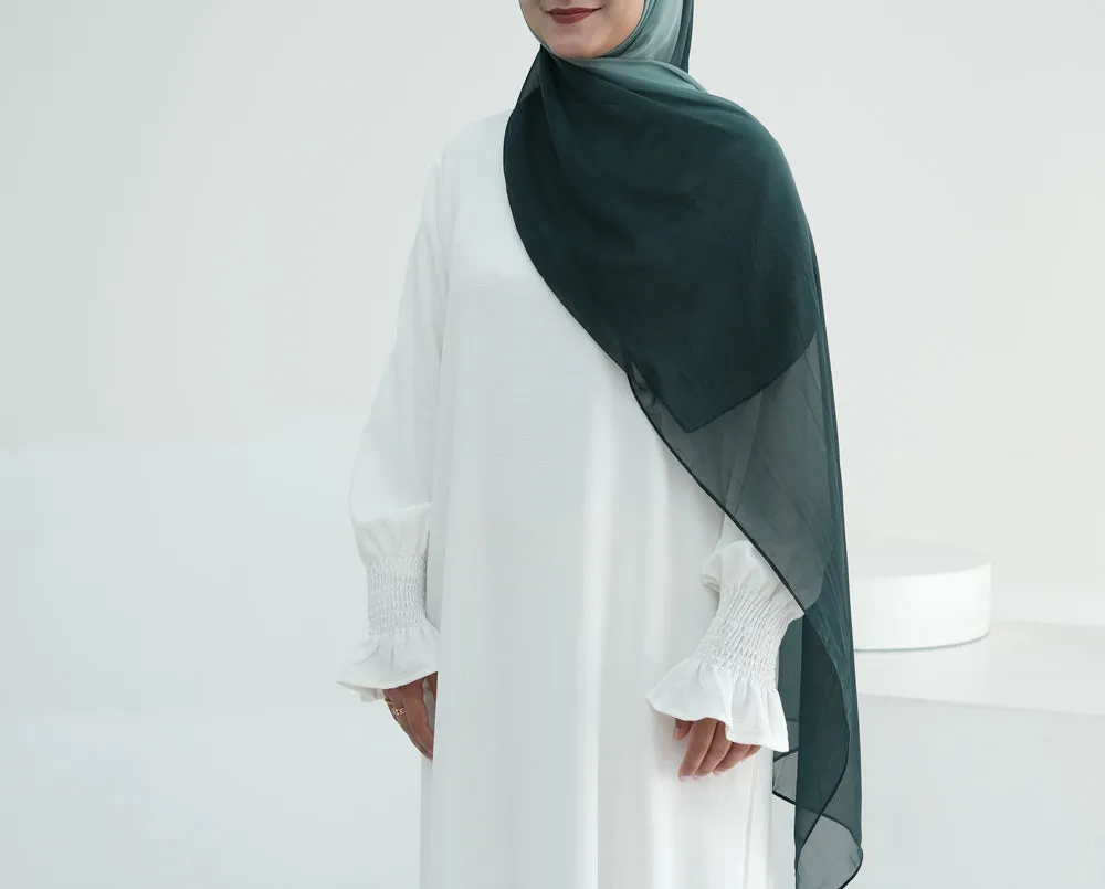 Emerald Ombre scarf rectangular hijab in chiffon premium quality