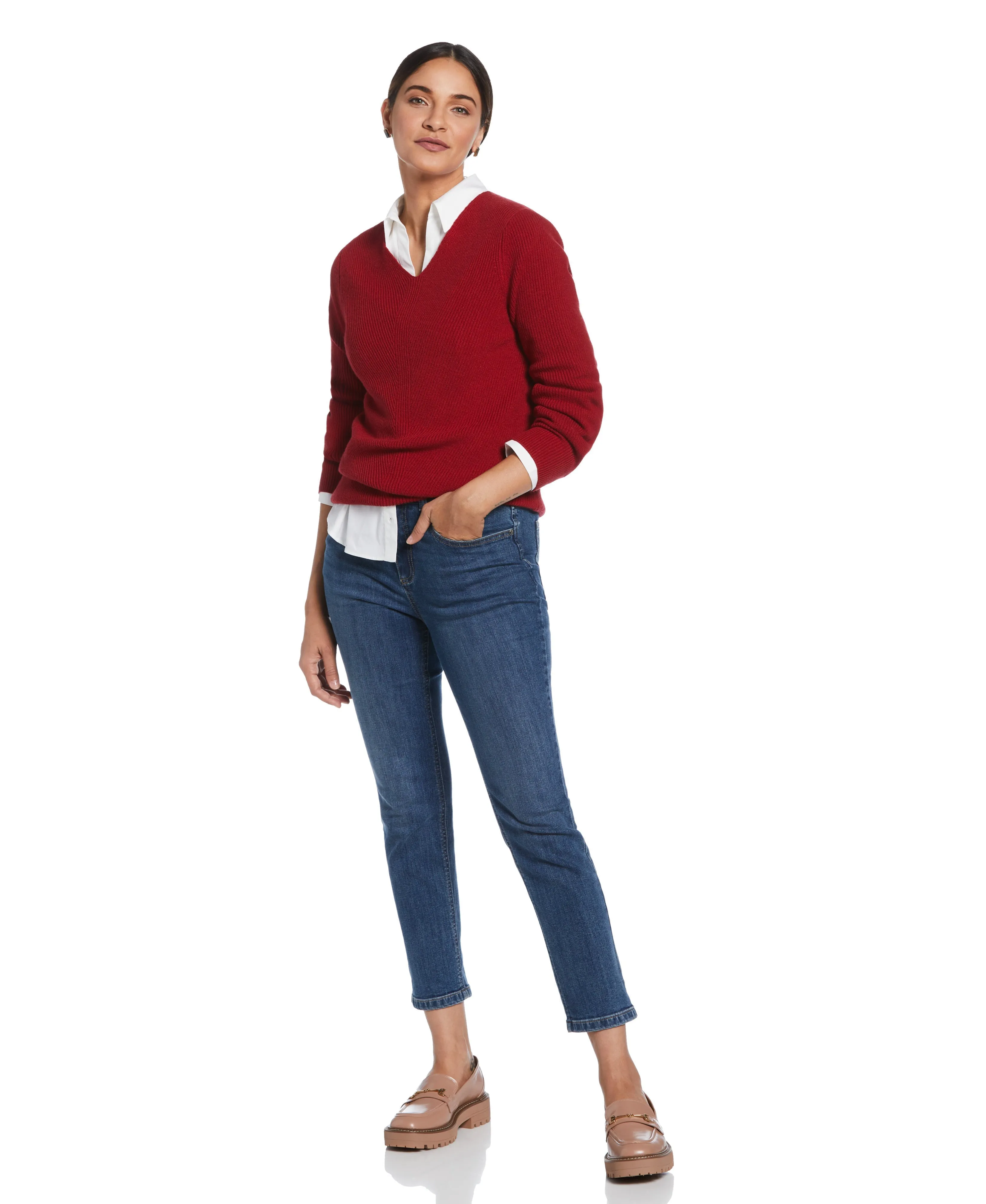 Essential Ribbed V-Neck Sweater