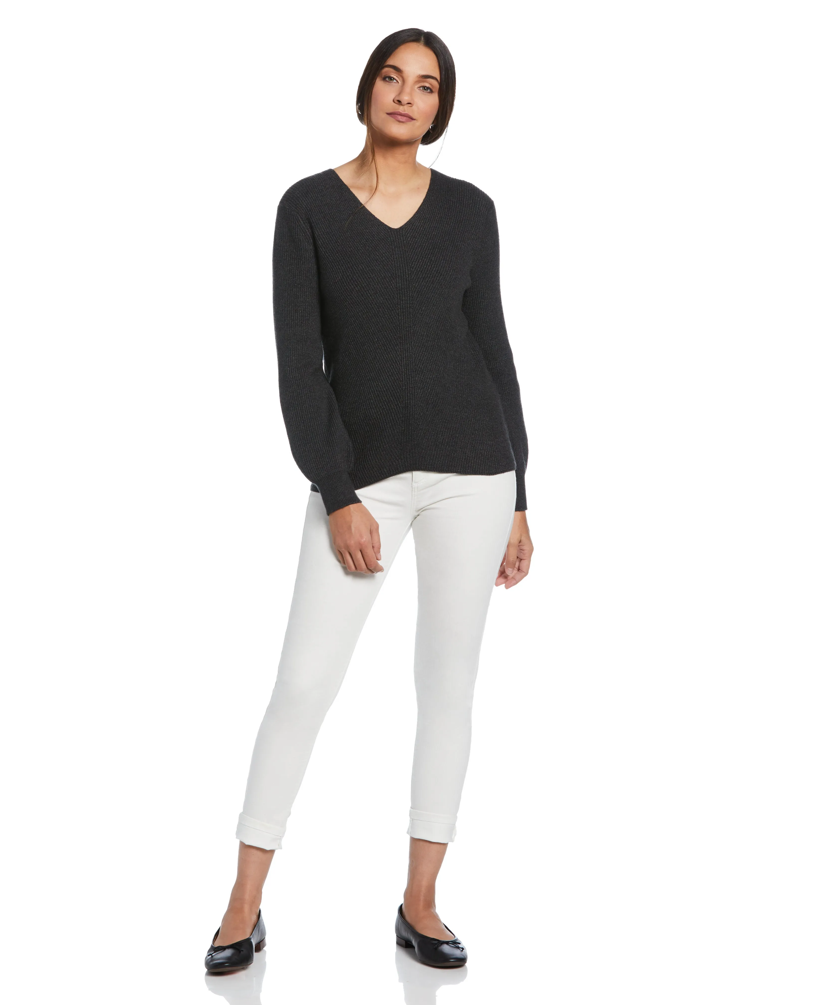 Essential Ribbed V-Neck Sweater