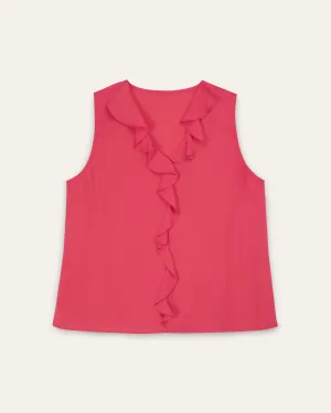 Fawn Ruffle Front Blouse | Magenta