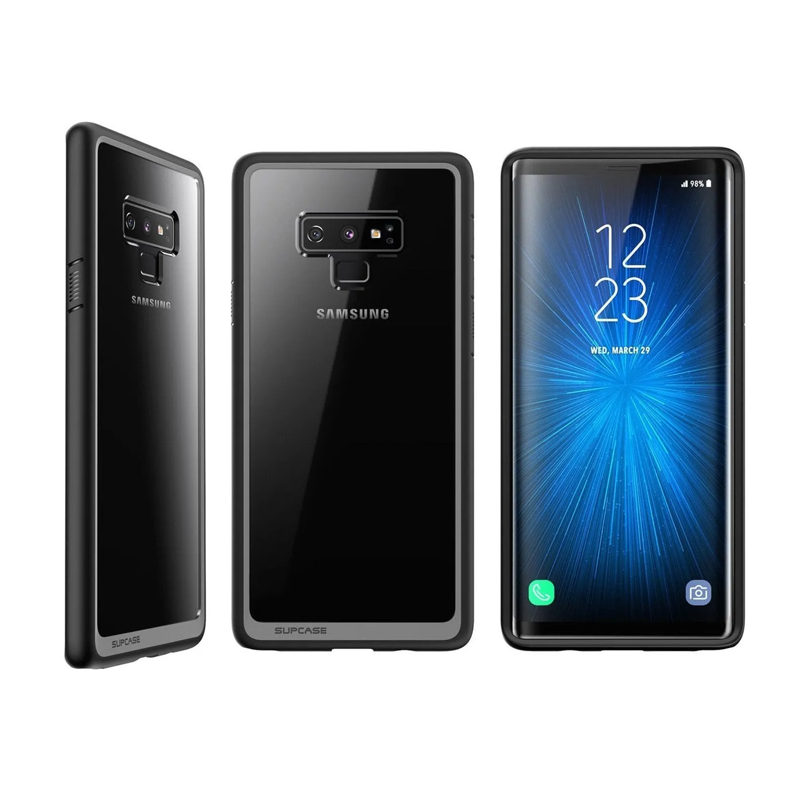 Galaxy Note9 Unicorn Beetle Style Slim Clear Case-Black