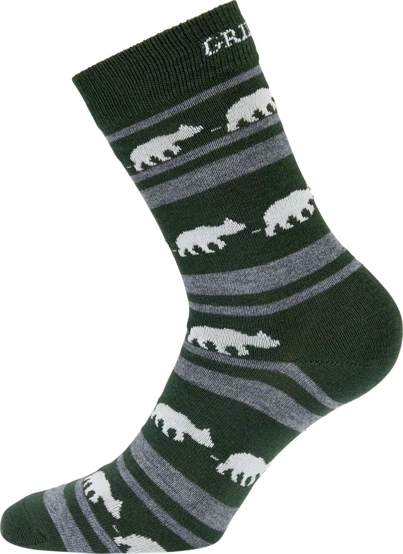 Gridarmor Striped Bear Merino Socks Green/Grey/White | Buy Gridarmor Striped Bear Merino Socks Green/Grey/White here | Outnorth