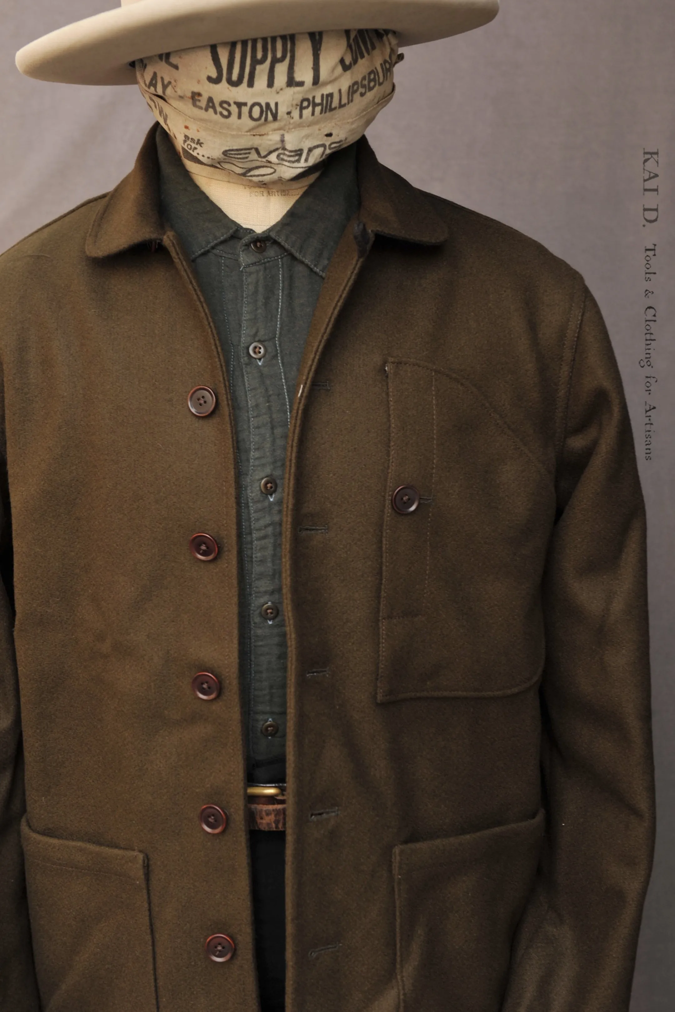 Hardy Chore Jacket - Heavy Wool Melton - S, M, L