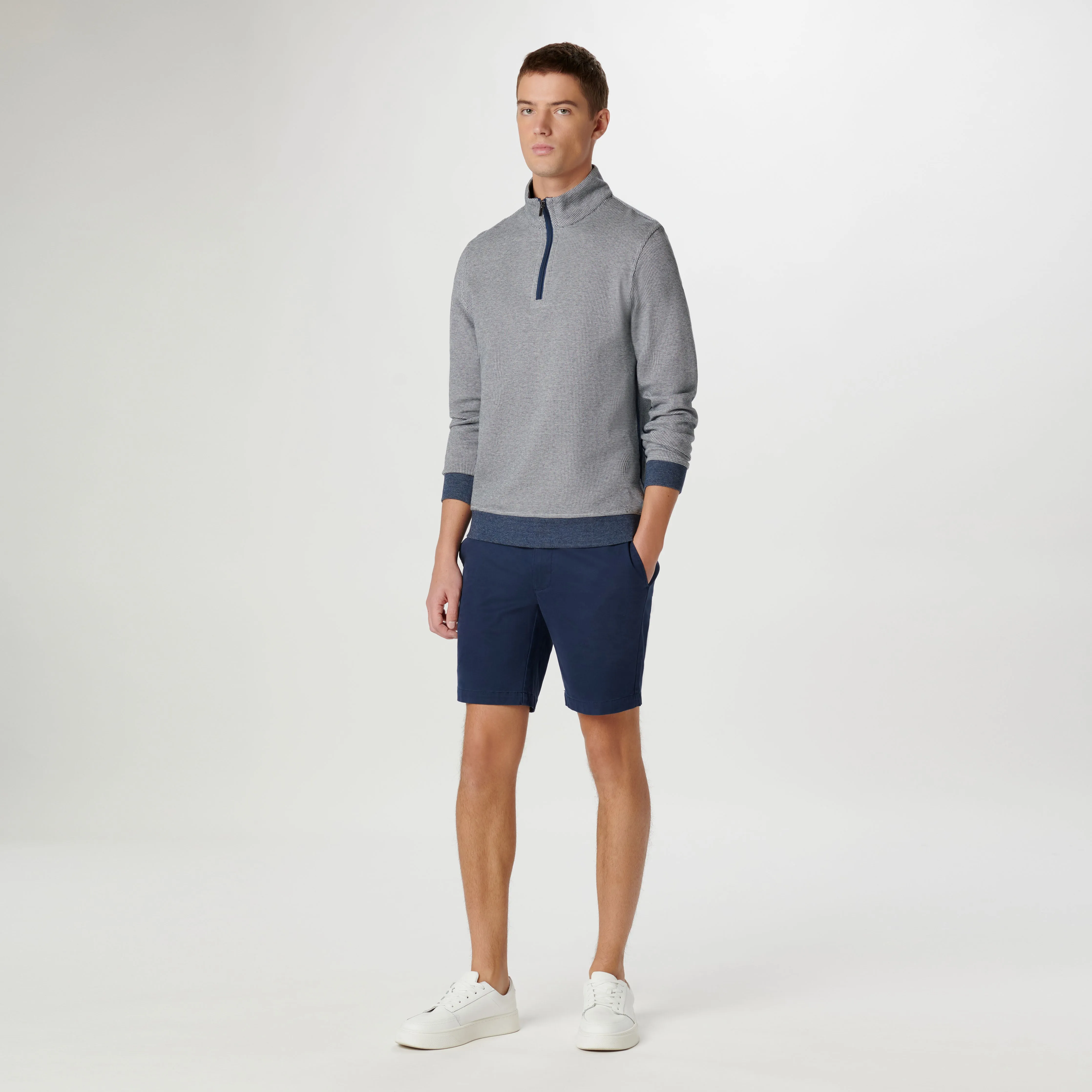 Hound's Tooth Quarter Zip Pullover