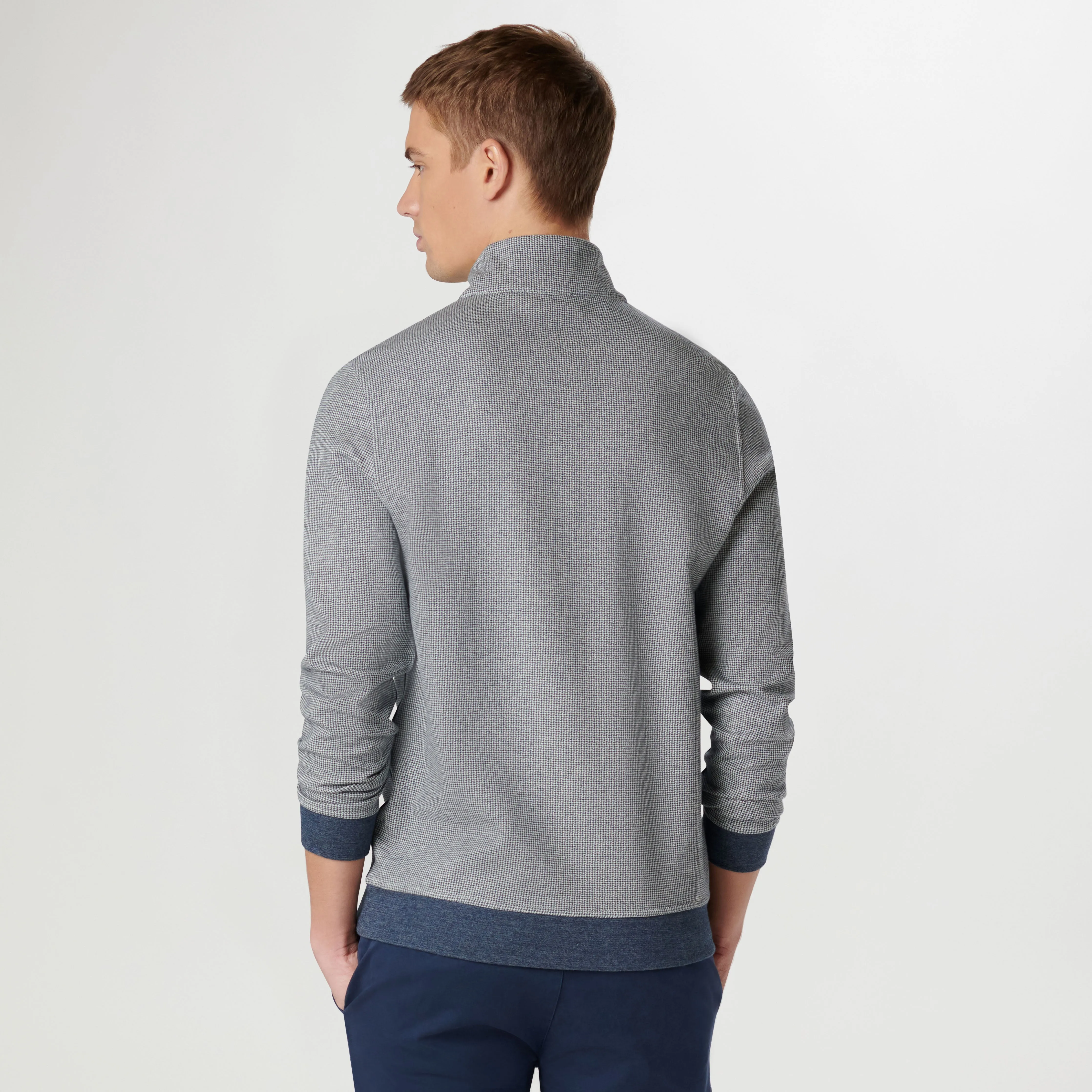 Hound's Tooth Quarter Zip Pullover