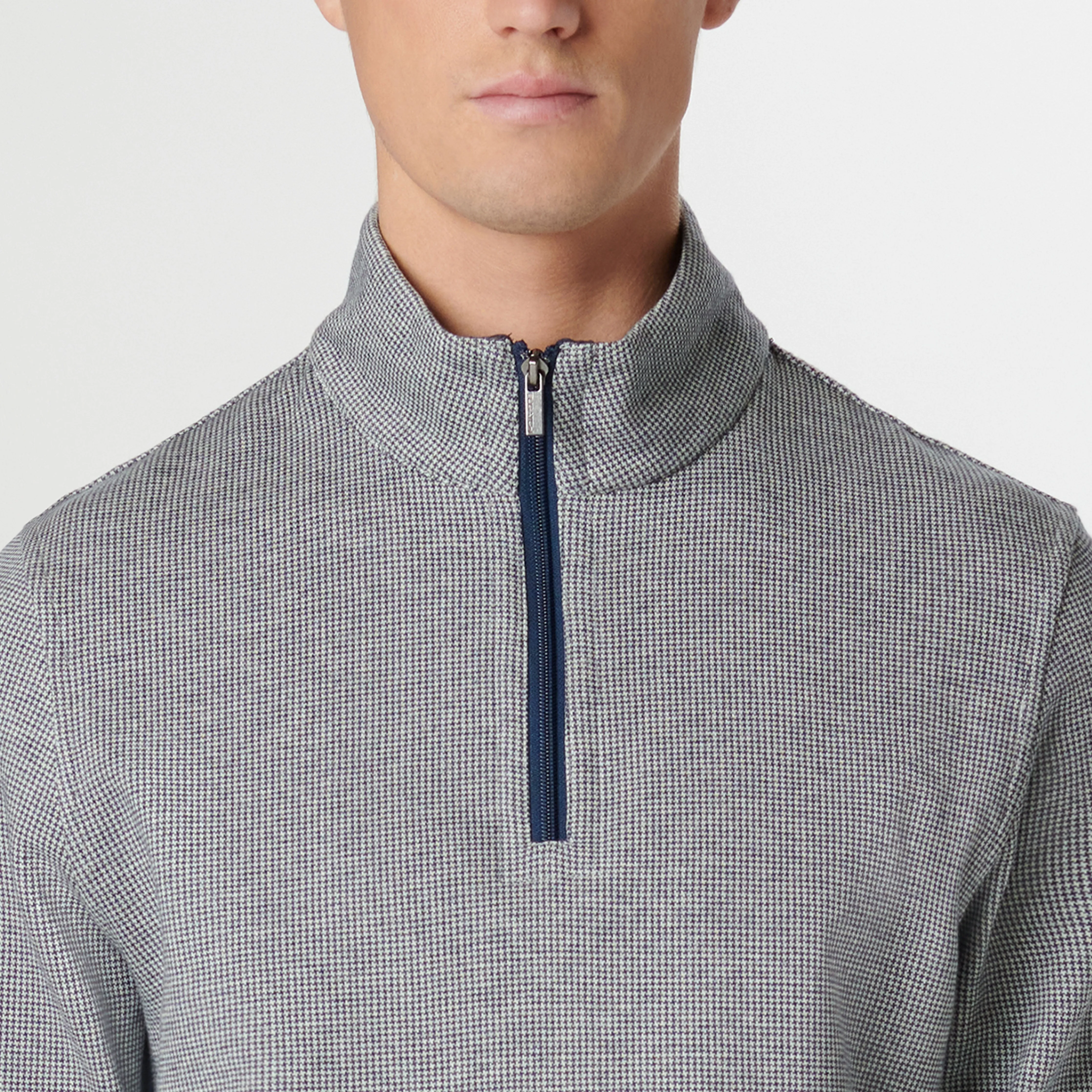 Hound's Tooth Quarter Zip Pullover