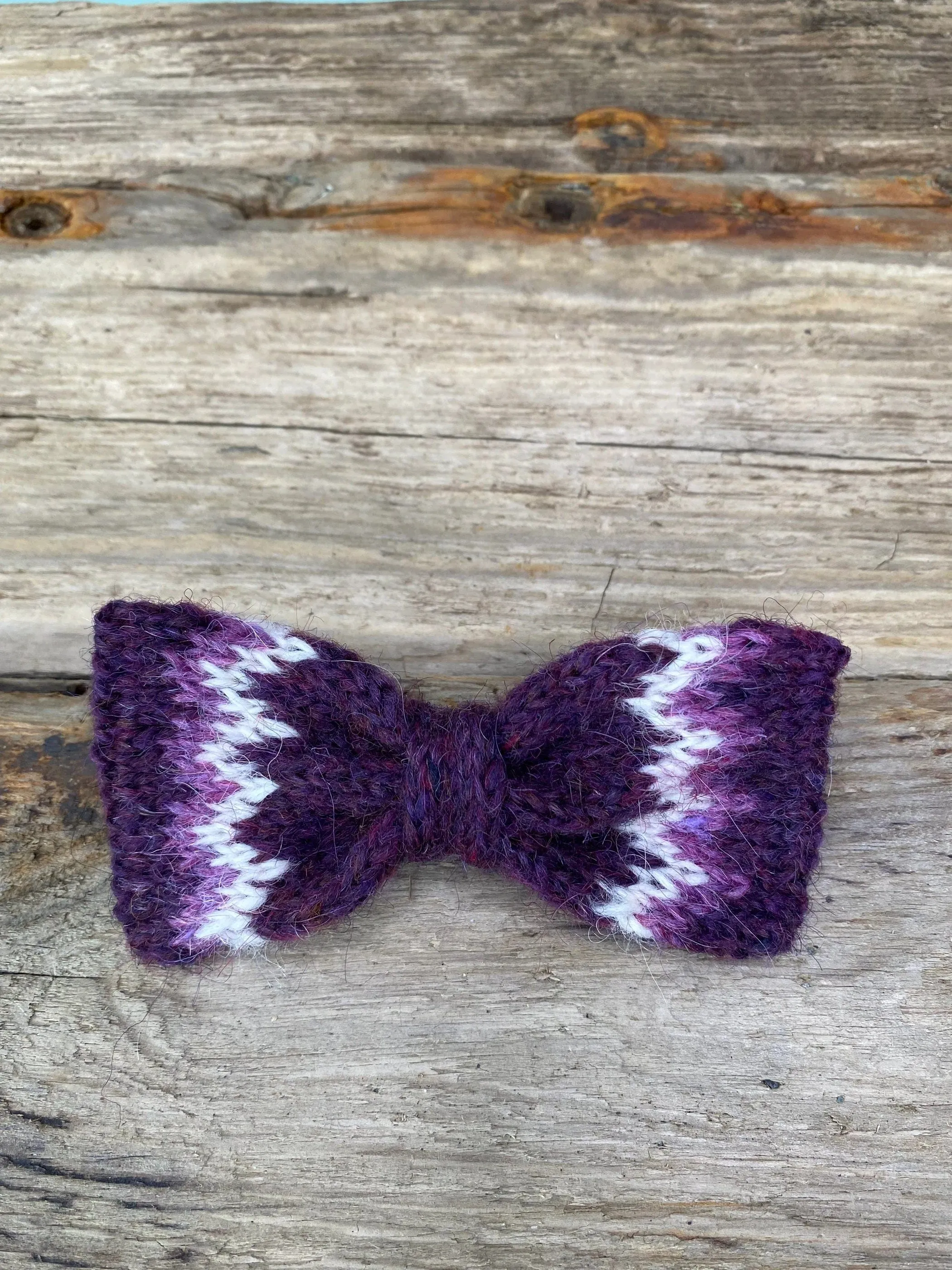 Knitted Wool Bow Tie - Black