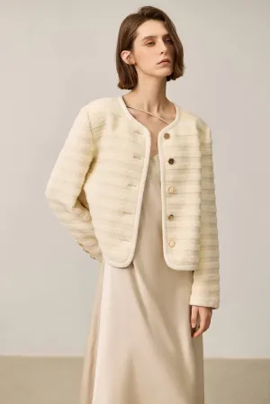 LILY Textured Tweed Shoulder Jacket