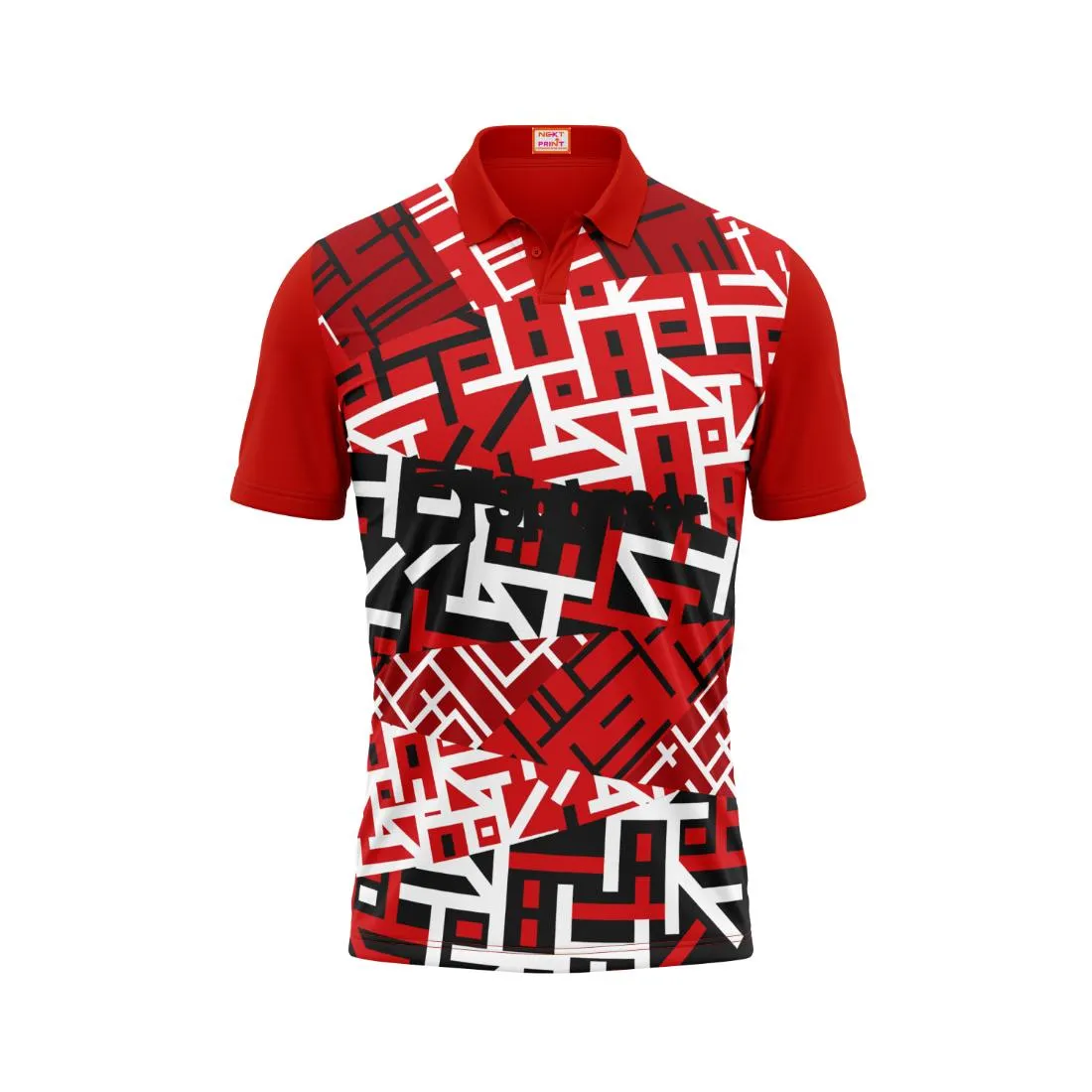 Next Print Customized Polo Neck Red Jersey NPTS109