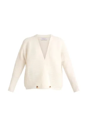 Off White Paisie Ribbed Wrap Cardigan