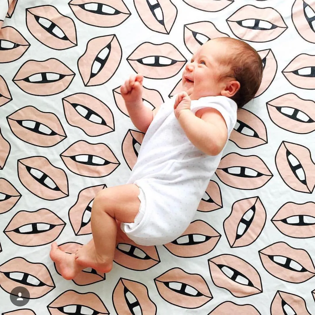 Organic Swaddle Blanket Lips