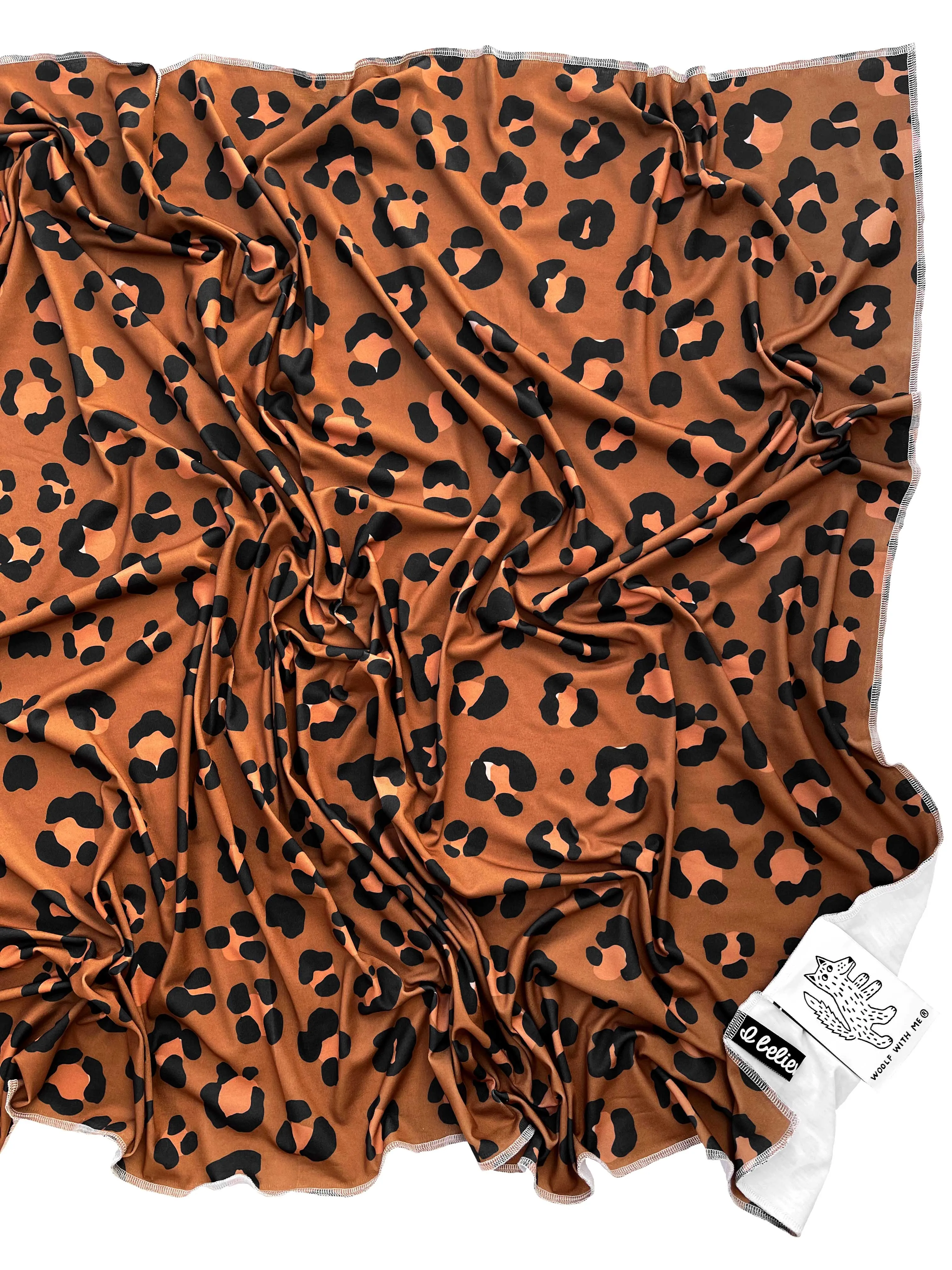 Organic Swaddle Blanket Tiny Leopard Print