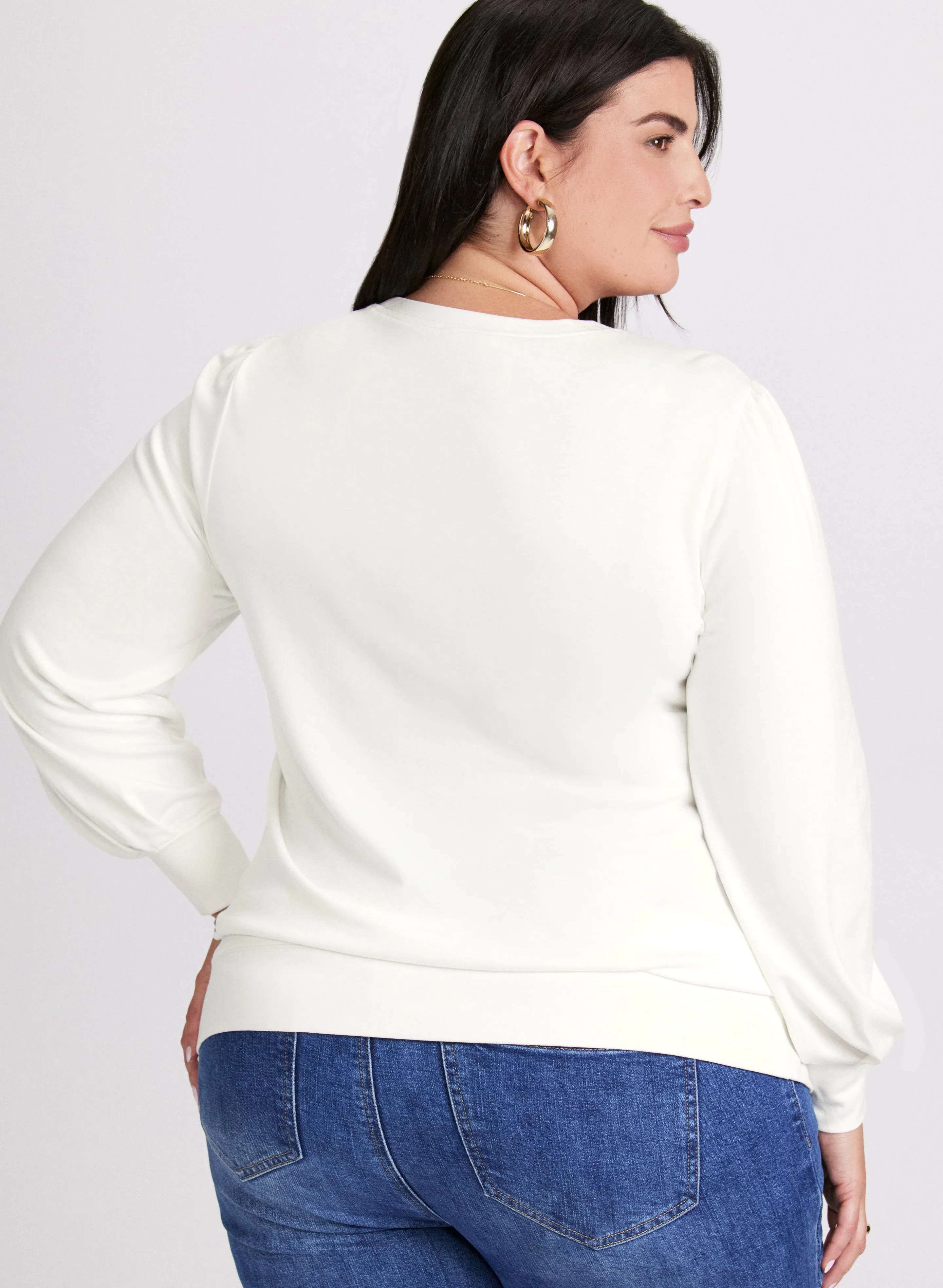 Pearl Detail Long Sleeve Pullover