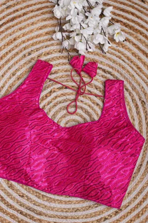 Pink Kashish Silk Blouse with Tone-to-Tone Sequin Work