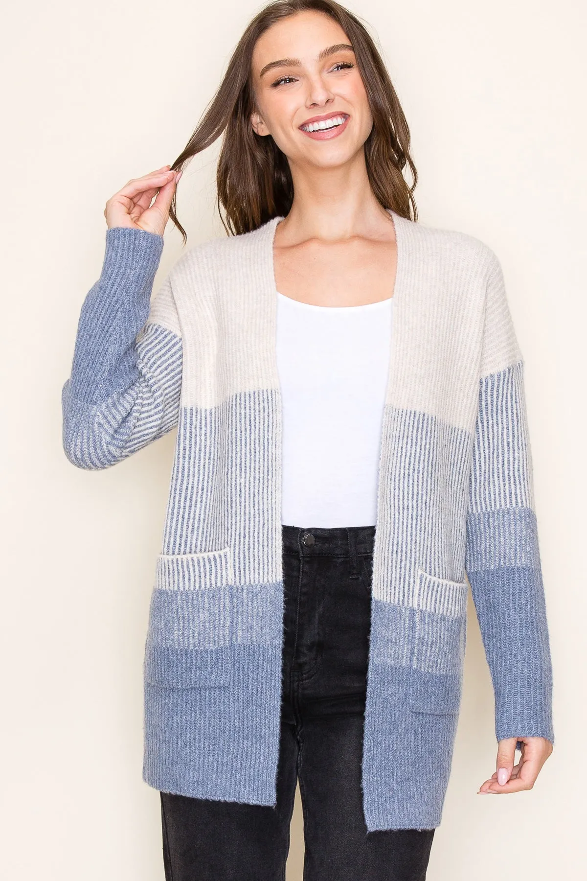 Ribbed Colorblock Cardigans - 3 Colors!