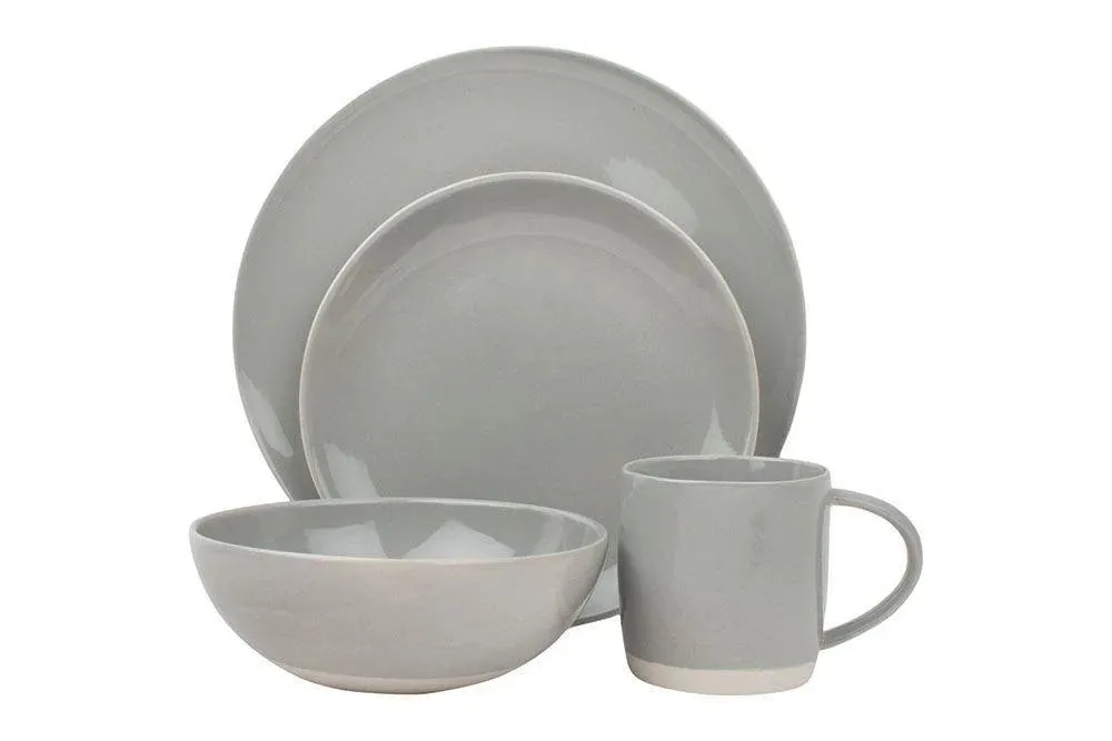 Shell Bisque Porcelain 4 Piece Dinnerware Set, Service For 1