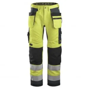 Snickers&#x20;6230&#x20;AllroundWork,&#x20;High-Vis&#x20;Work&#x20;Trousers&#x2B;&#x20;Holster&#x20;Pockets,&#x20;Class&#x20;2&#x20;-&#x20;Yellow&#x2F;Steel&#x20;Grey