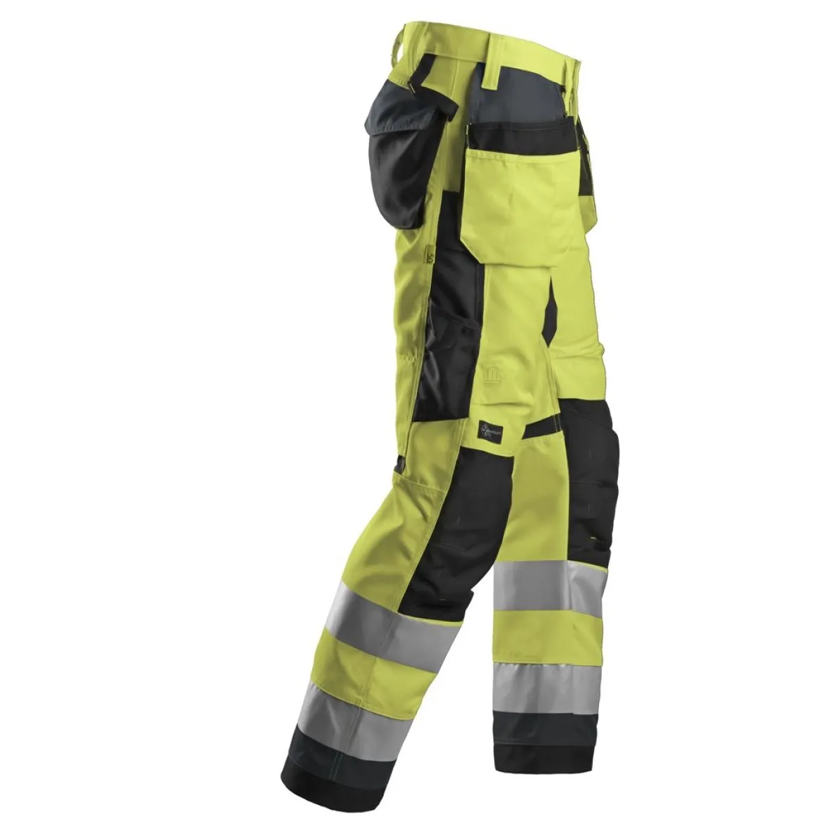 Snickers&#x20;6230&#x20;AllroundWork,&#x20;High-Vis&#x20;Work&#x20;Trousers&#x2B;&#x20;Holster&#x20;Pockets,&#x20;Class&#x20;2&#x20;-&#x20;Yellow&#x2F;Steel&#x20;Grey