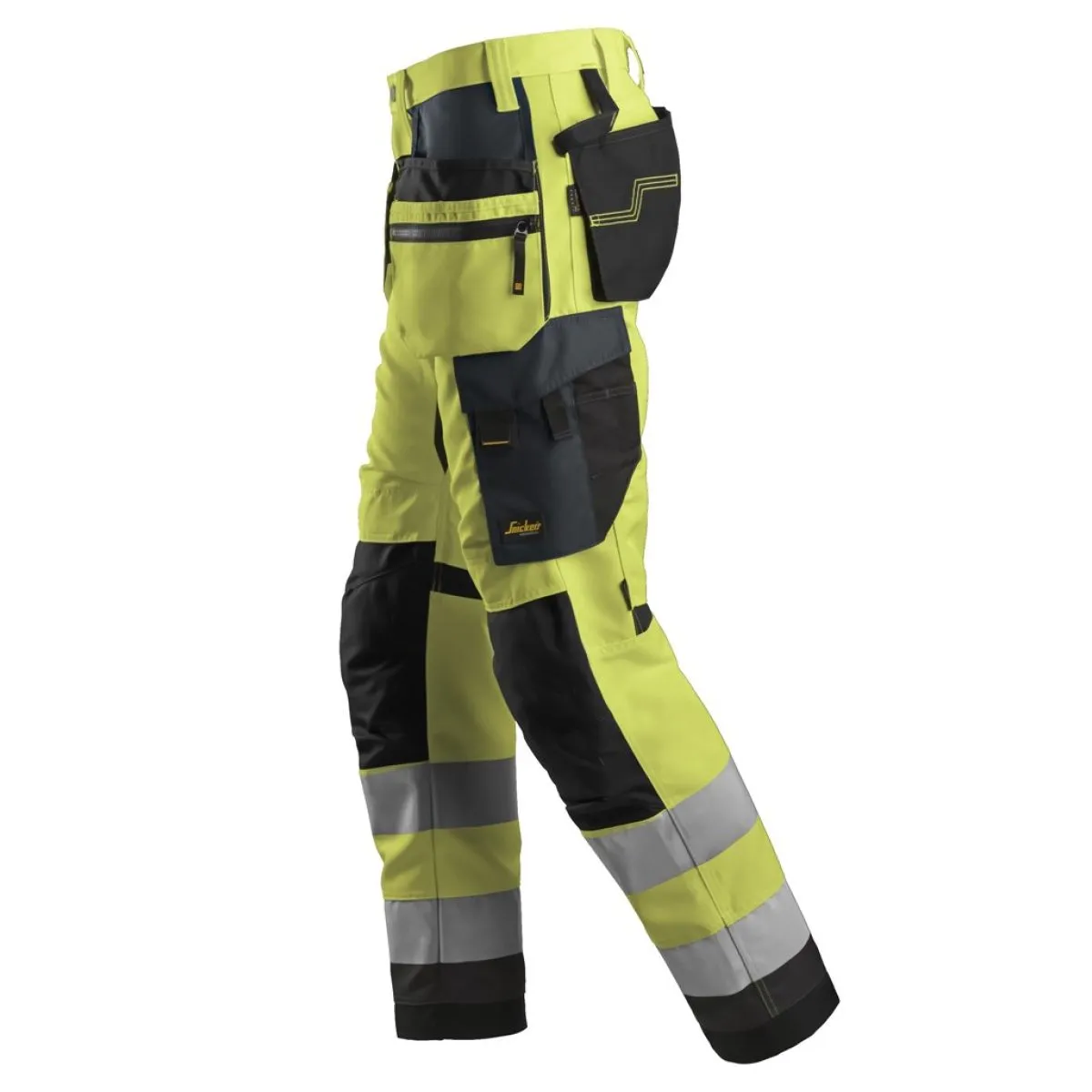 Snickers&#x20;6230&#x20;AllroundWork,&#x20;High-Vis&#x20;Work&#x20;Trousers&#x2B;&#x20;Holster&#x20;Pockets,&#x20;Class&#x20;2&#x20;-&#x20;Yellow&#x2F;Steel&#x20;Grey