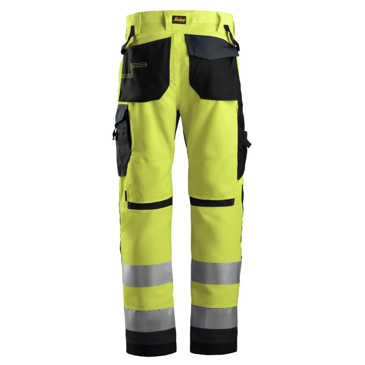 Snickers&#x20;6331&#x20;AllroundWork,&#x20;High-Vis&#x20;Work&#x20;Trousers&#x2B;,&#x20;Class&#x20;2&#x20;-&#x20;Yellow&#x2F;Steel&#x20;Grey