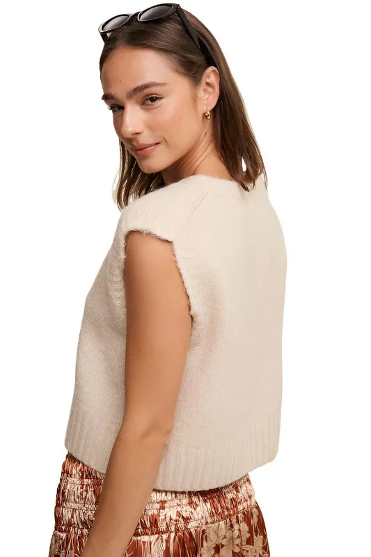 Soft Touch Cropped Knit Vest