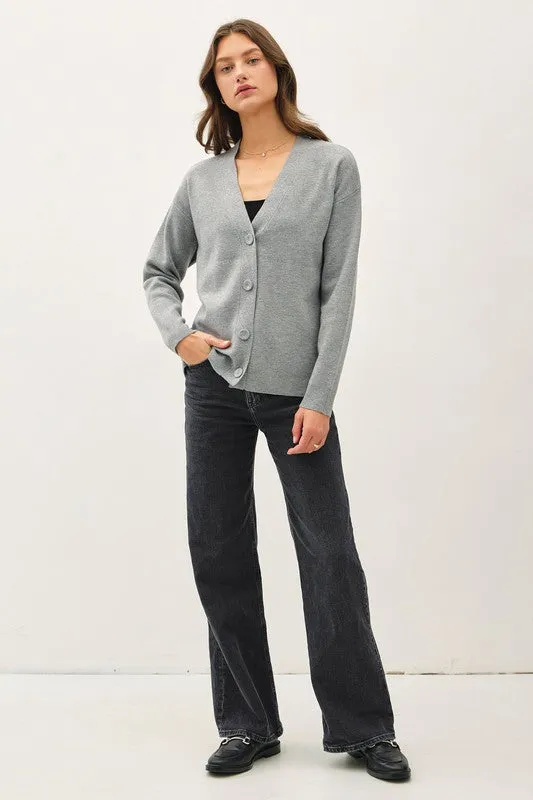 V Neck Sweater Cardigan