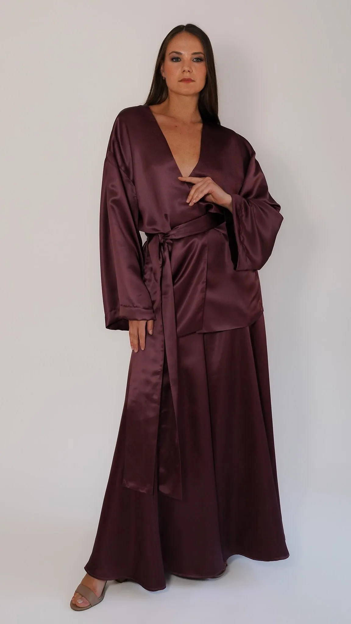 Valentina Silk Belted Kimono Blouse