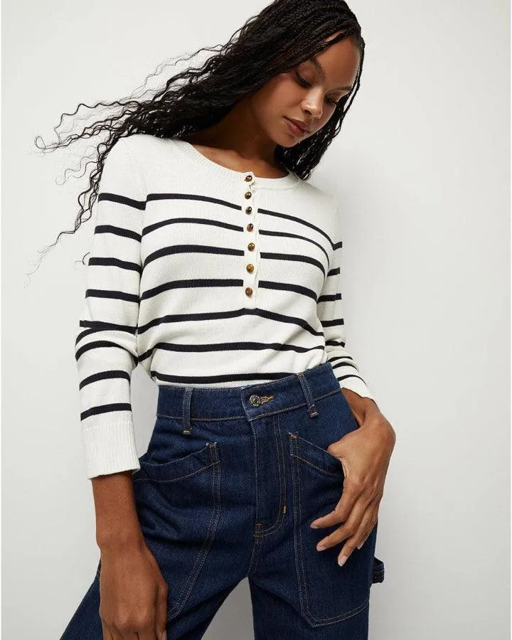 Veronica Beard Dianora Striped Knit Top